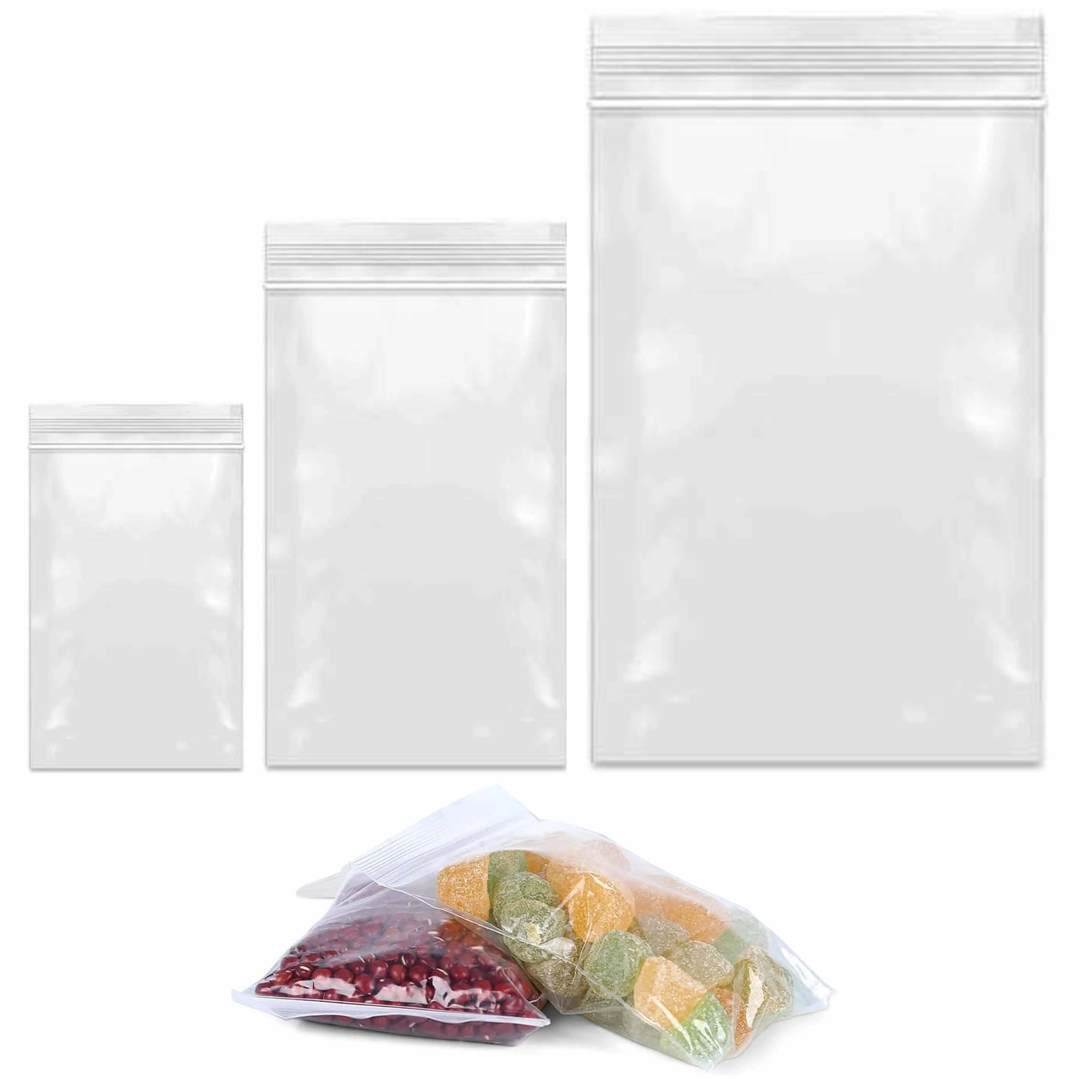 480Ct Clear Reclosable Poly Bags 2"x4" 3"x6" 5"x8.5" Plastic Resealable Seal Zip