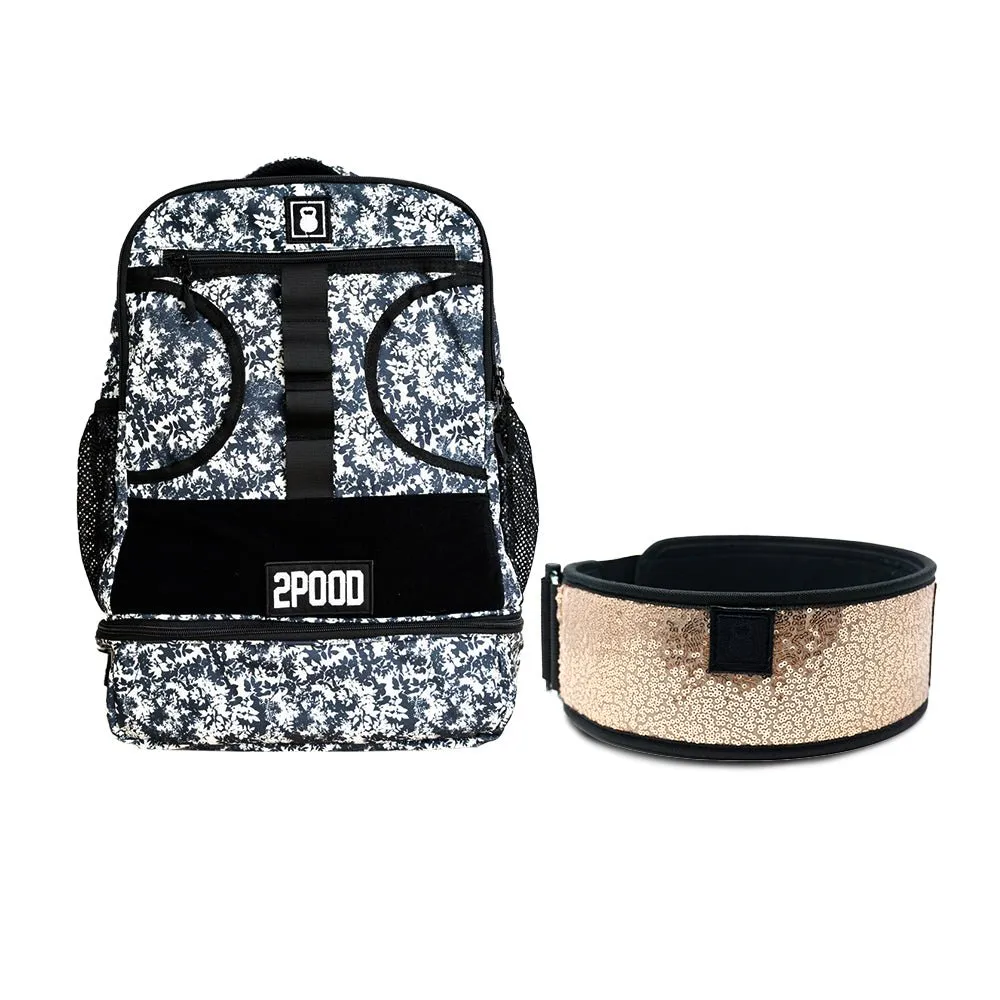 4" Classy Bling Rose Gold Belt & Backpack 3.0 Bundle