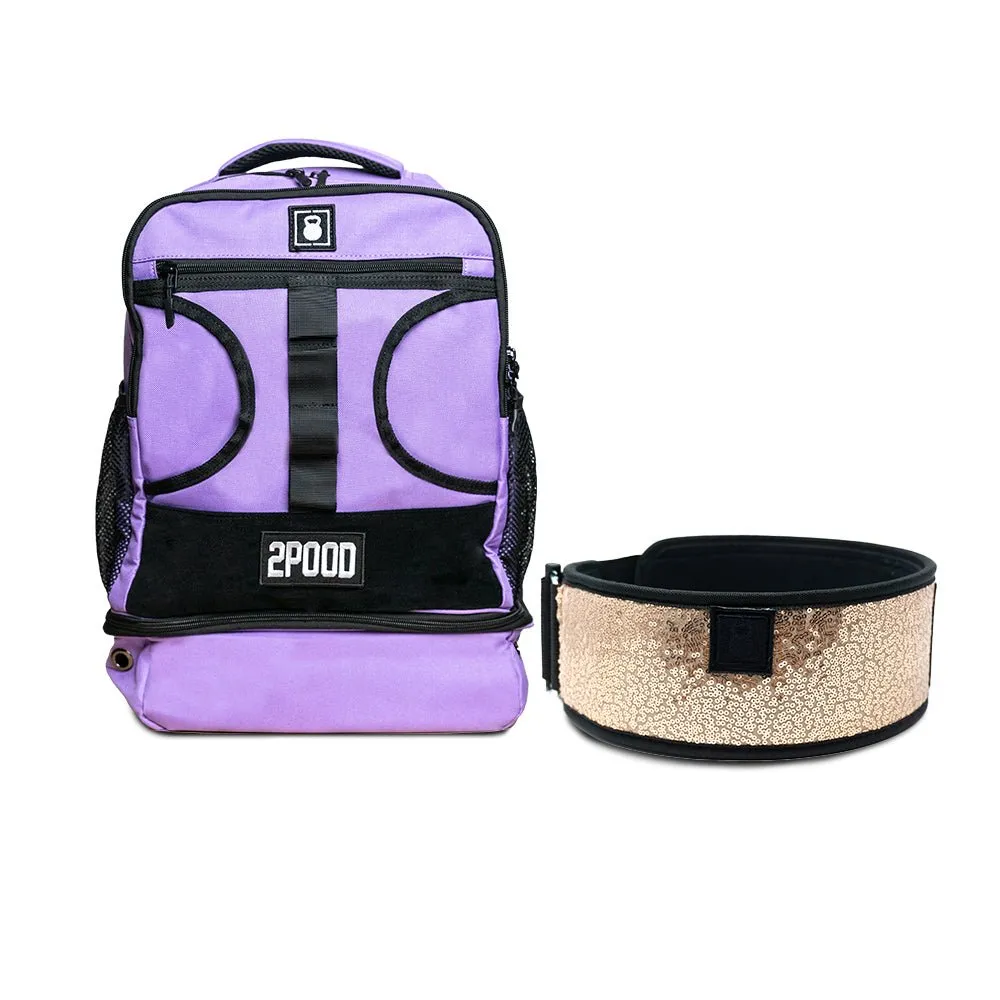4" Classy Bling Rose Gold Belt & Backpack 3.0 Bundle