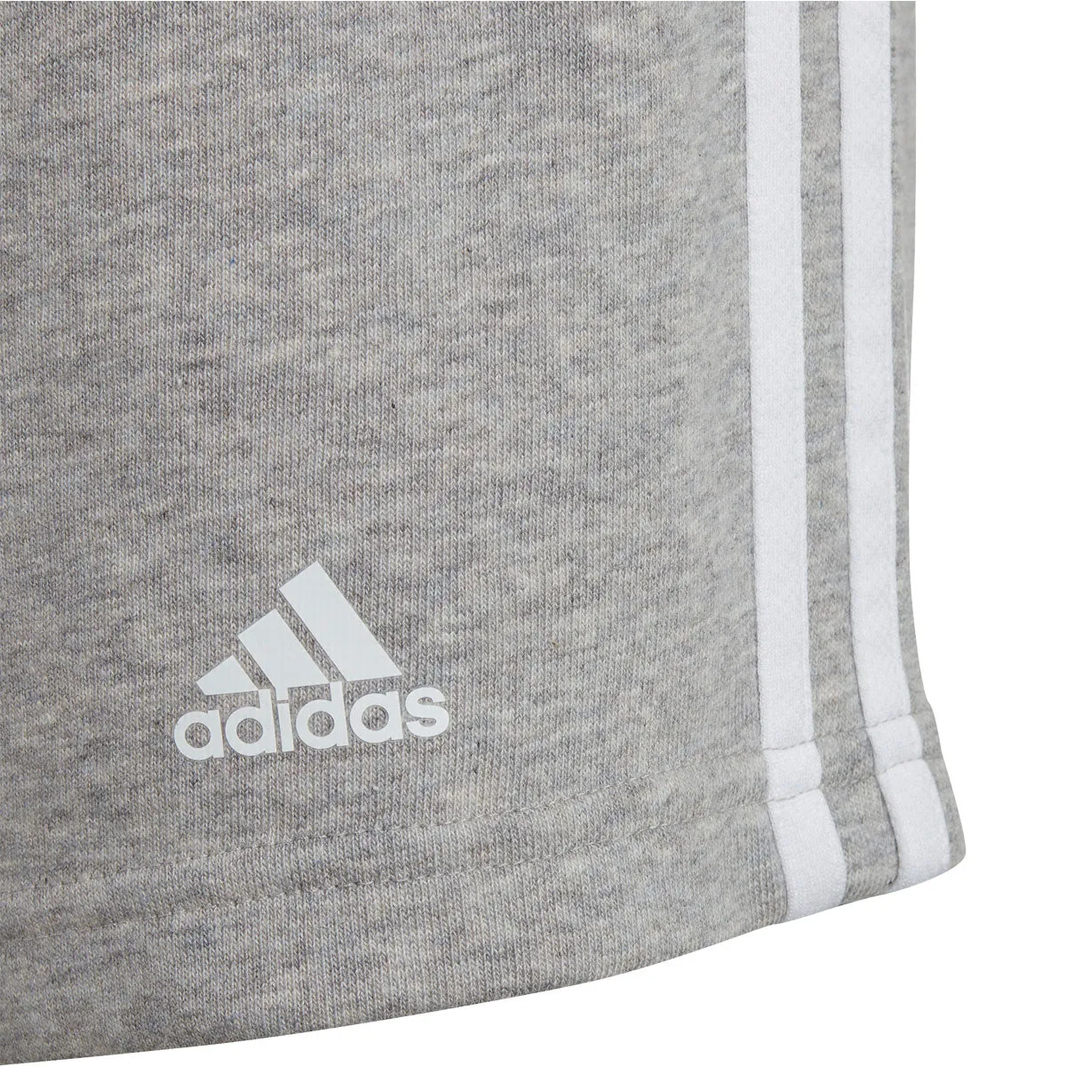 adidas 3 Stripe Shorts - Girls - Grey/White
