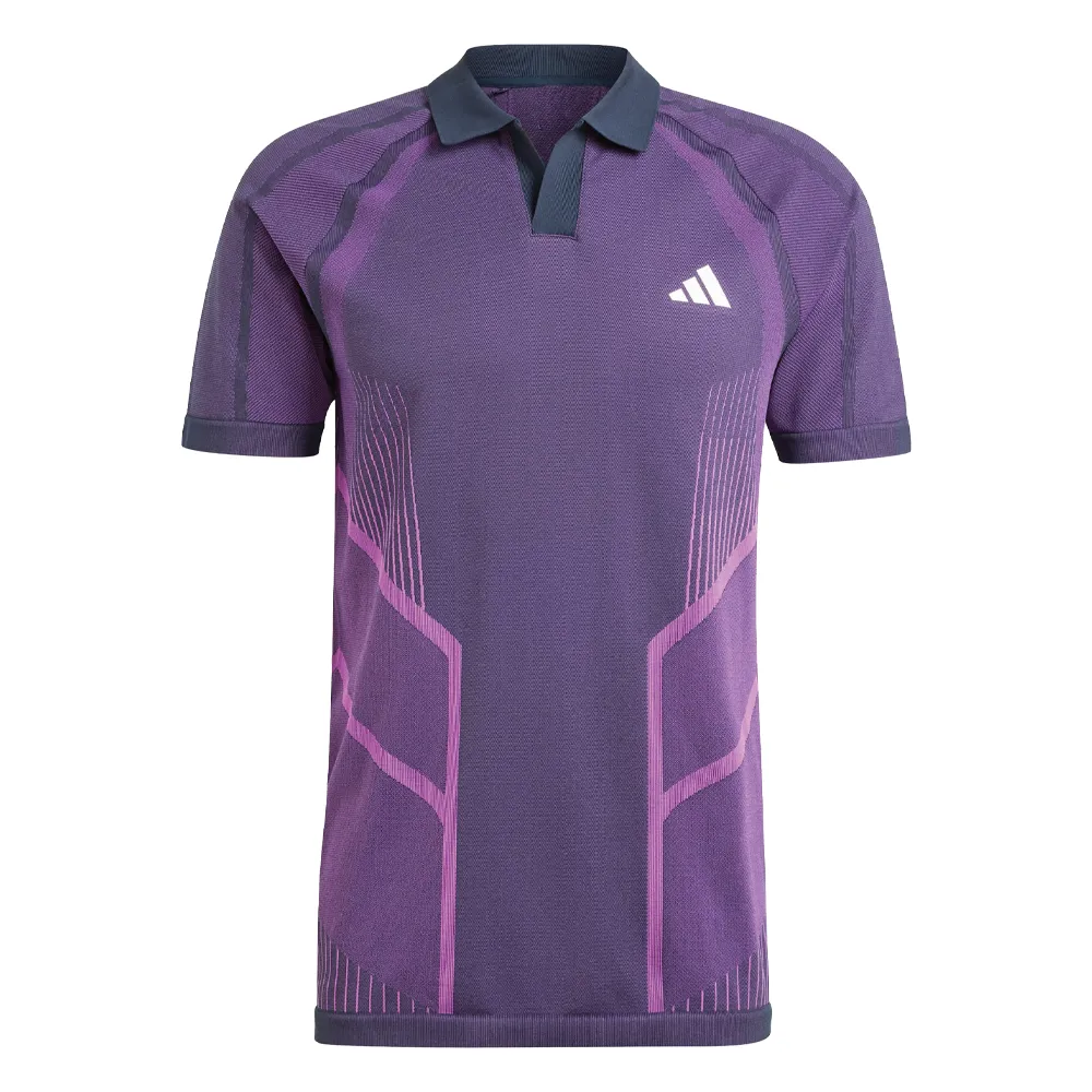 Adidas Pro Seamless AeroReady Freelift Tennis Polo Shirt (Mens) - Aurora Ink/Preloved Purple