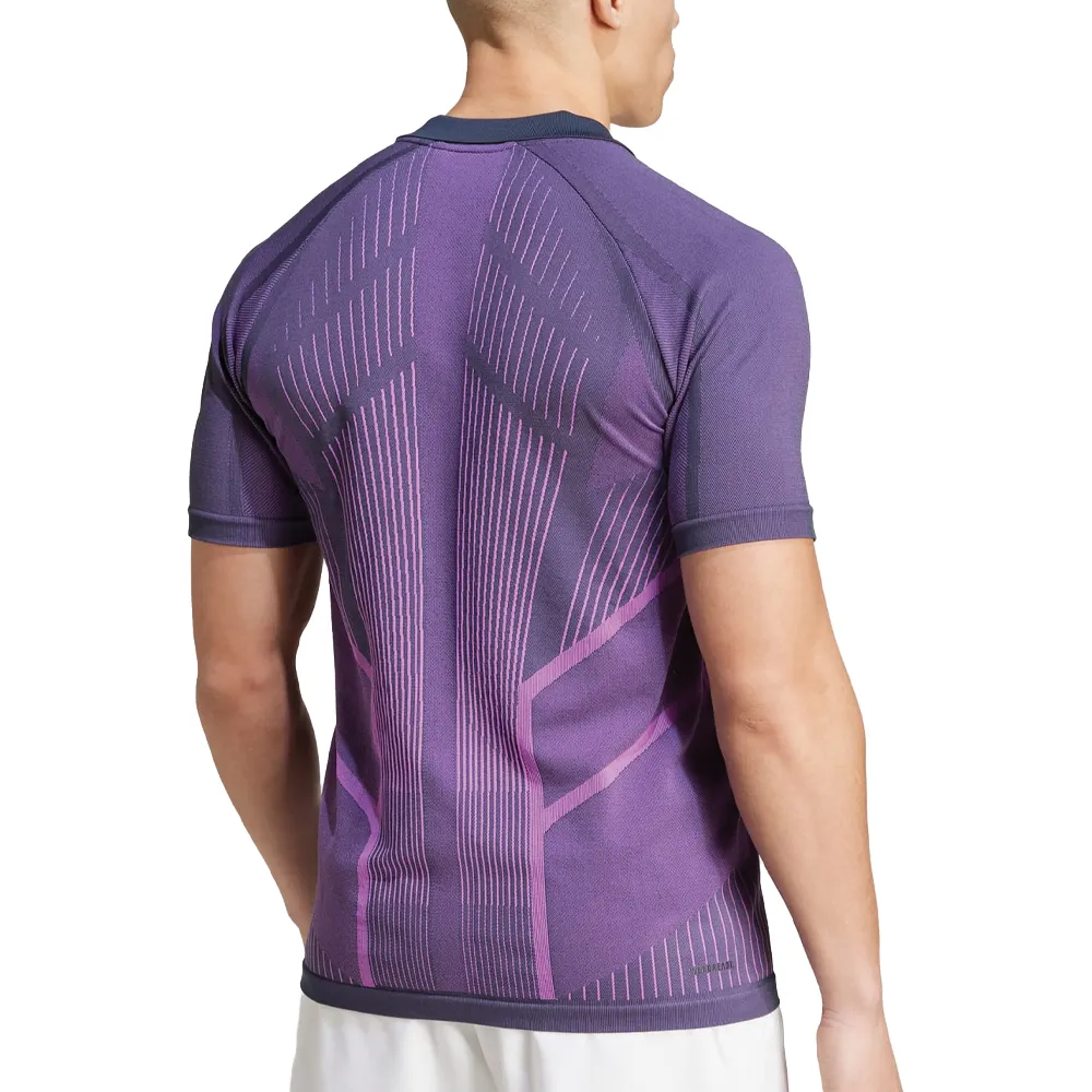 Adidas Pro Seamless AeroReady Freelift Tennis Polo Shirt (Mens) - Aurora Ink/Preloved Purple