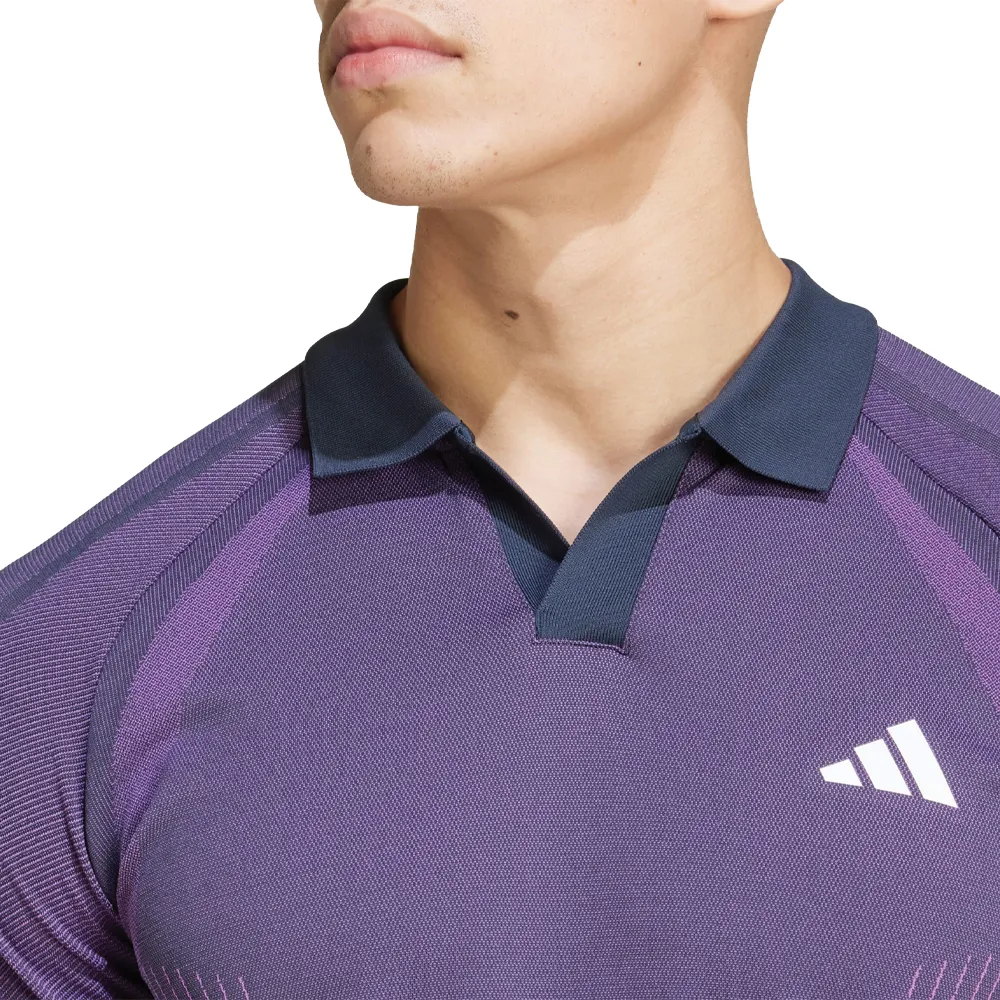 Adidas Pro Seamless AeroReady Freelift Tennis Polo Shirt (Mens) - Aurora Ink/Preloved Purple