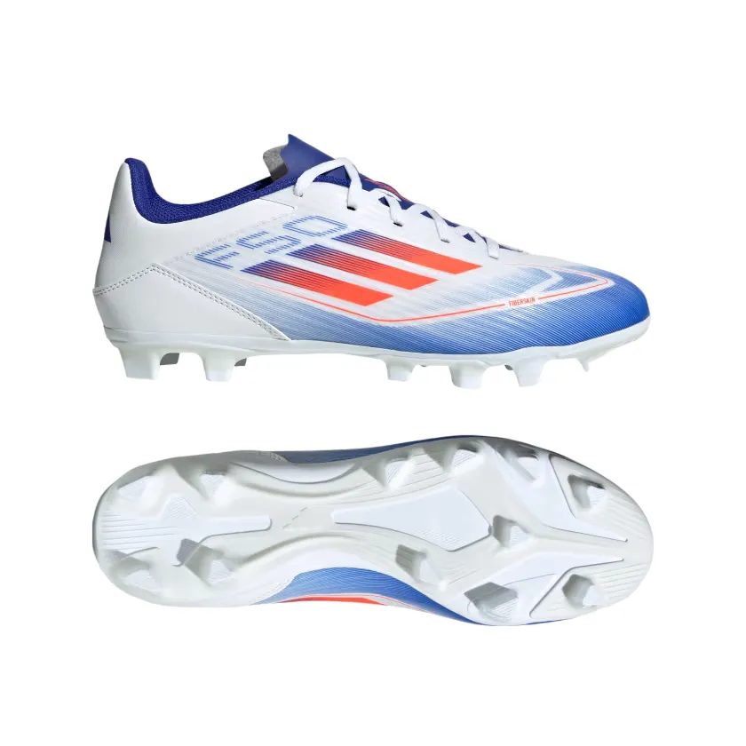 Adidas scarpa da calcio da adulto F50 Club Flexible Ground FxG IE0611 bianco-rosso-blu