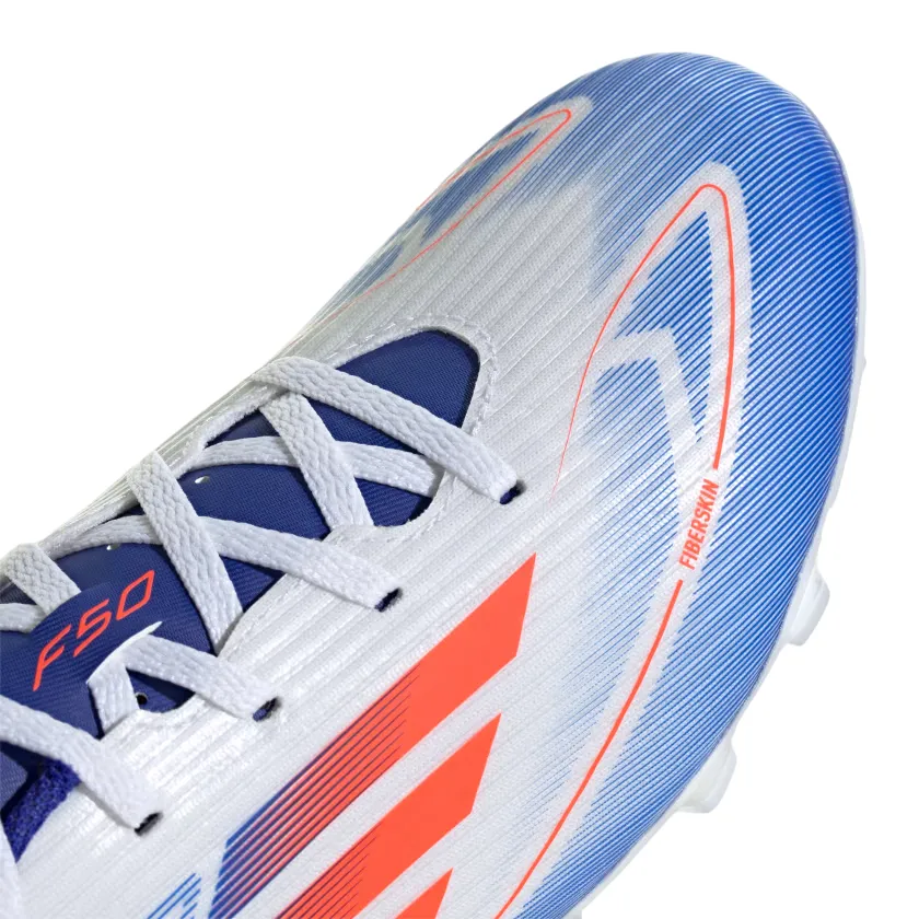 Adidas scarpa da calcio da adulto F50 Club Flexible Ground FxG IE0611 bianco-rosso-blu