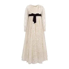 ALAPAGE UNDINA RUFFLE WITH VELVET TIME LACE MAXI DRESS