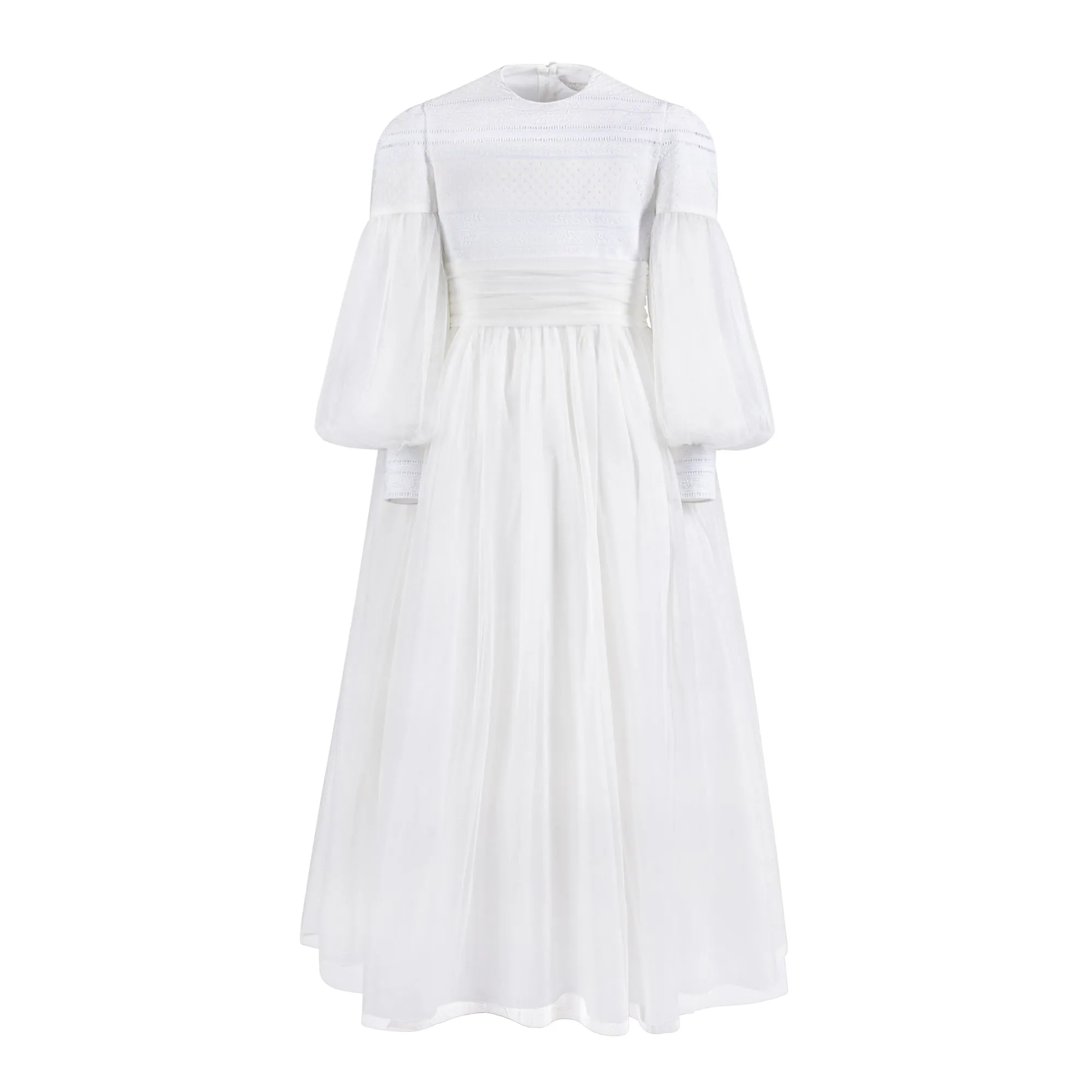 AMAYA TEEN TULLE SLEEVE GATHERED WAIST GOWN