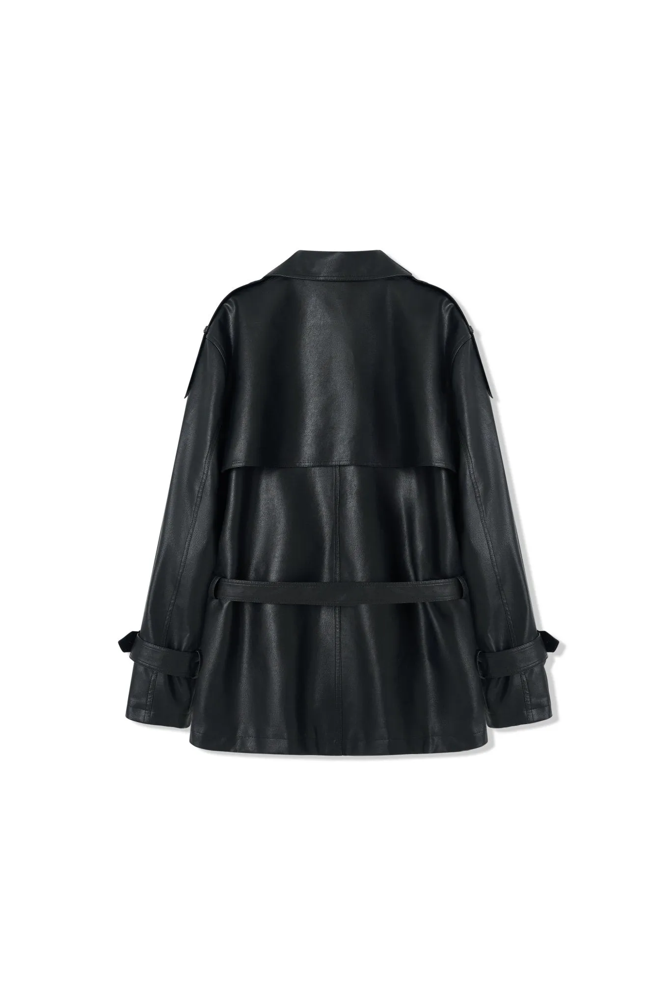 Black Emissary Leather Trenchcoat