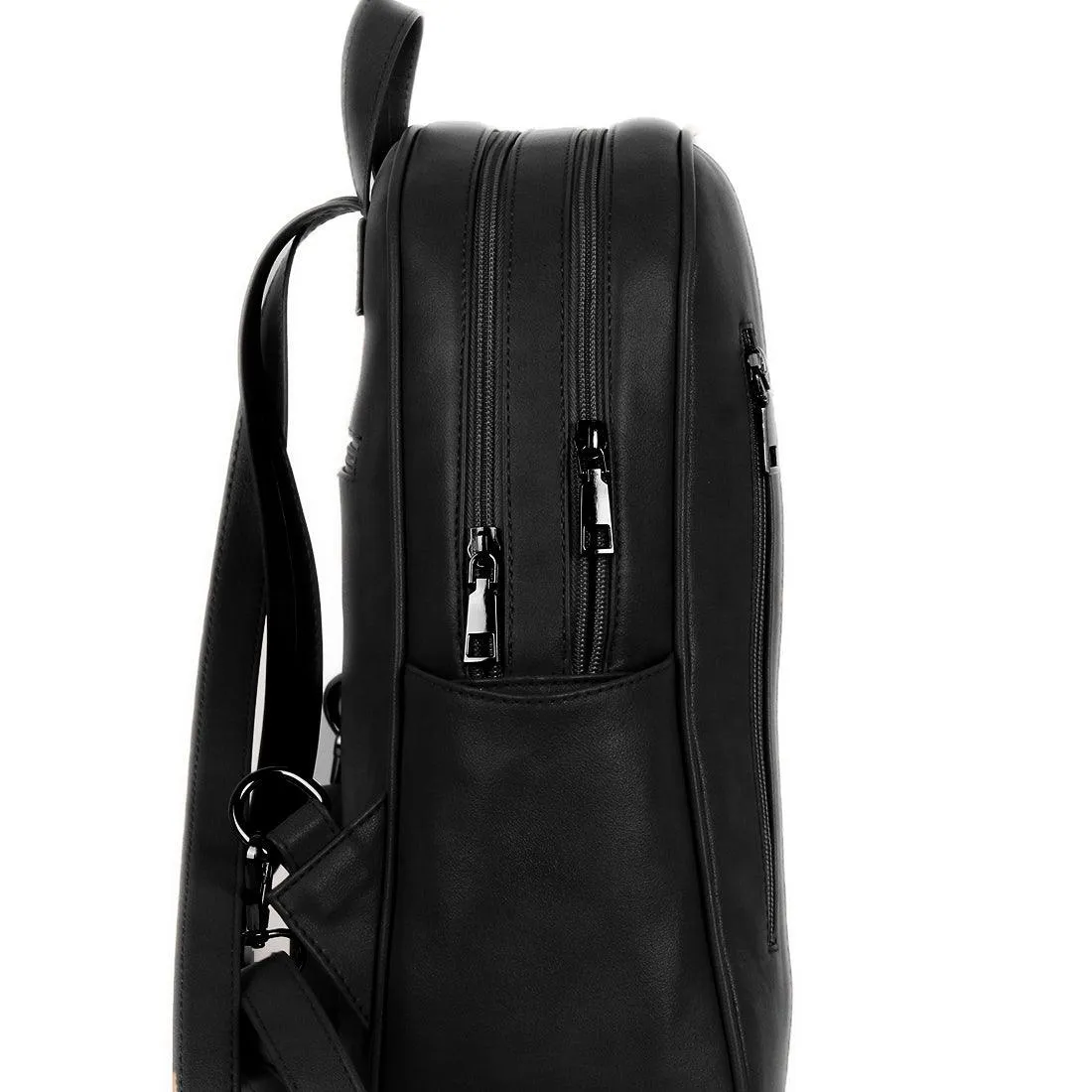 Black Mixed Backpack Solid Black