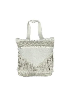 Boho Rivera Cotton Handmade Tufted Beach Tote Bag