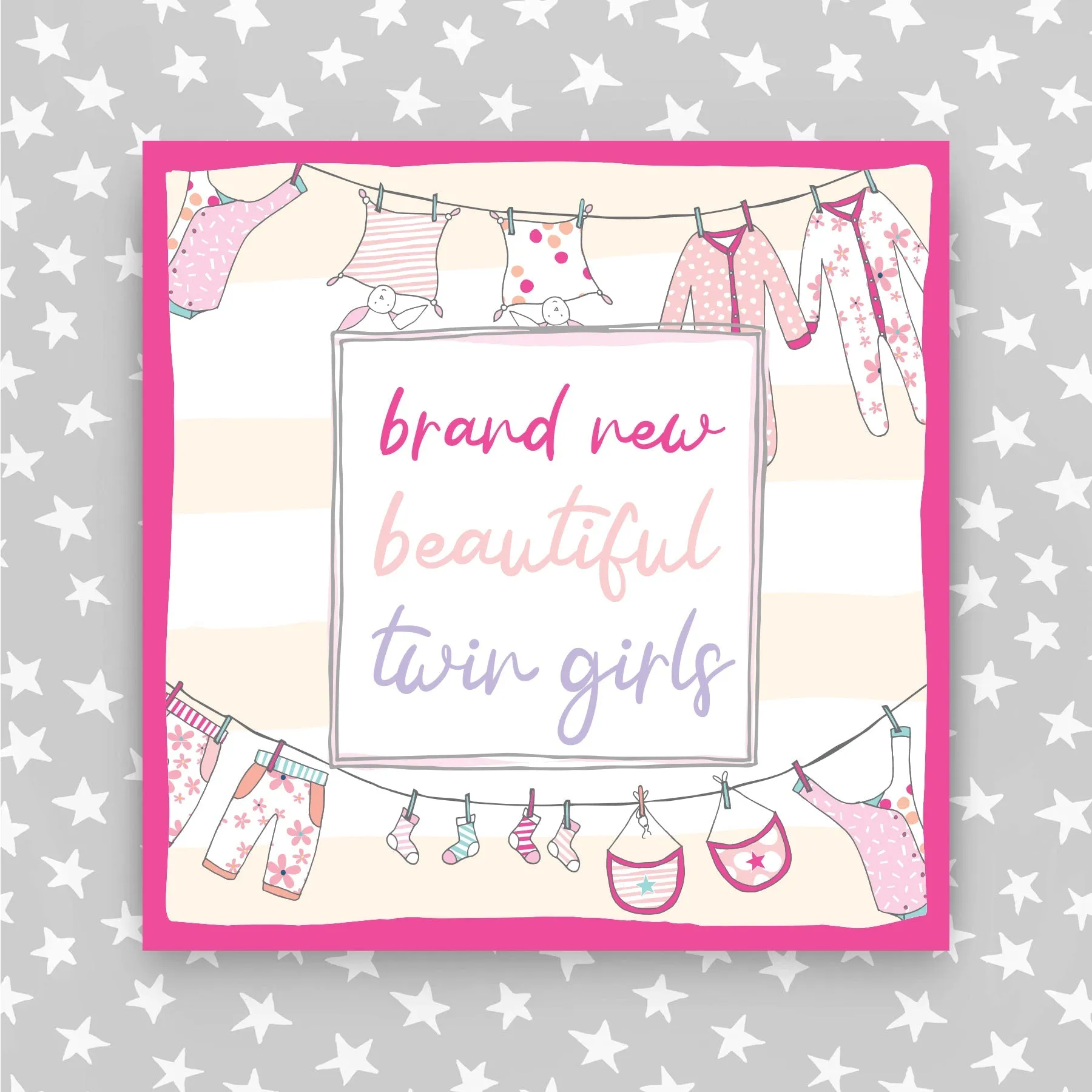 Brand New Twin Girls Card (TF118)