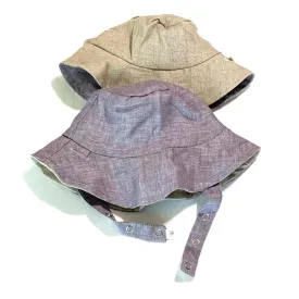 bucket hat in Organic Plum Linen