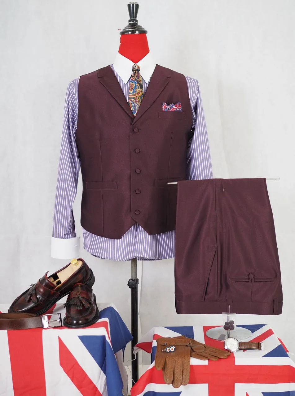Burgundy Tonic 3 Piece Suit