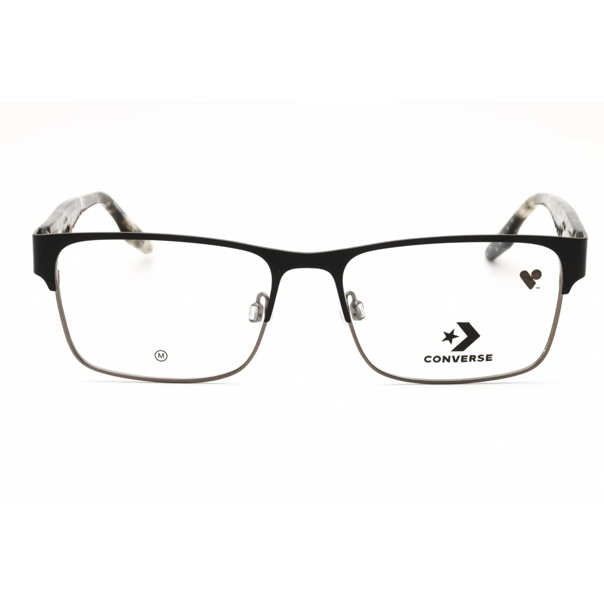 Converse Men's Eyeglasses - Matte Black Metal Rectangular Full Rim Frame | CV3024 001