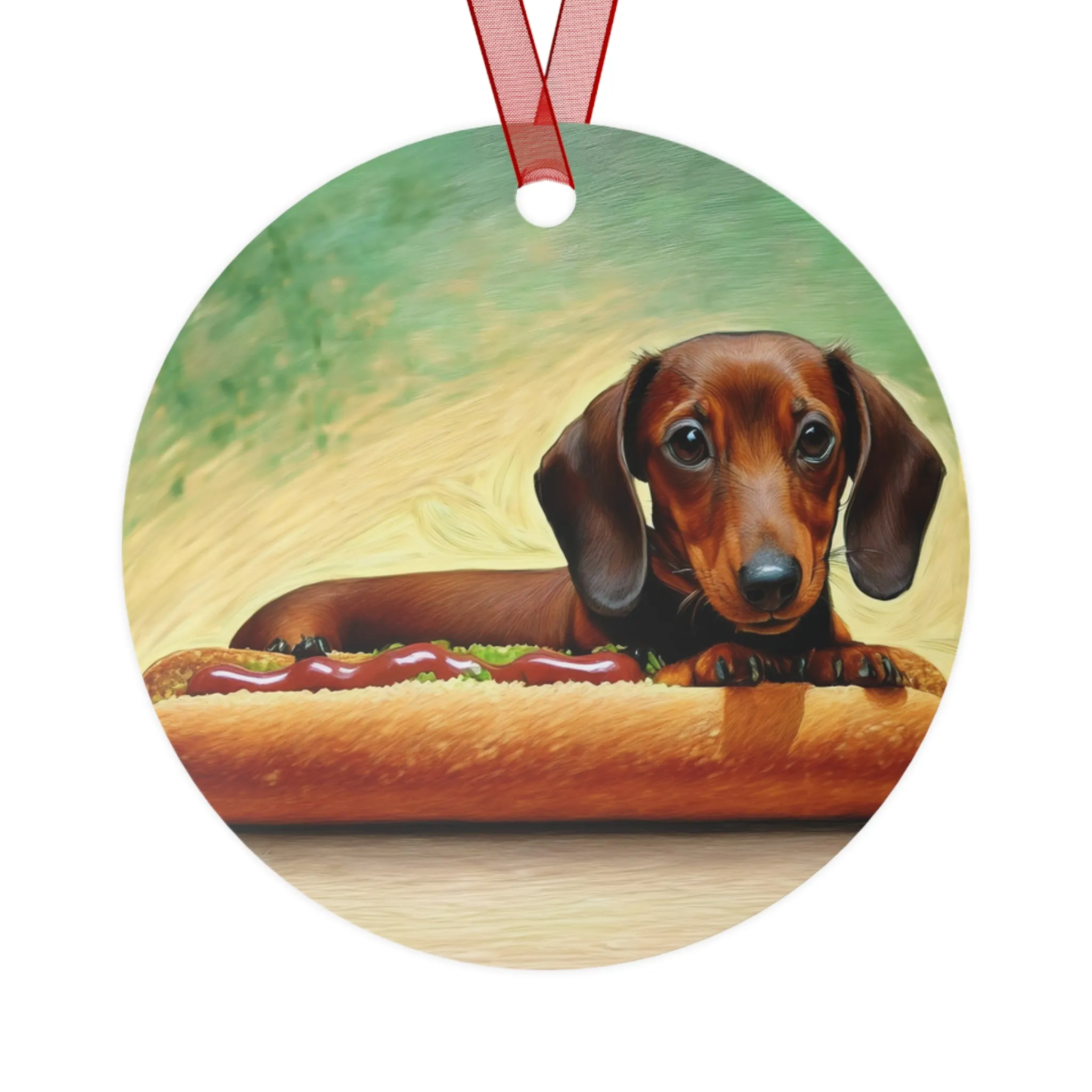 Dachshund  -  Weiner Dog  -  Christmas Tree Metal Ornaments