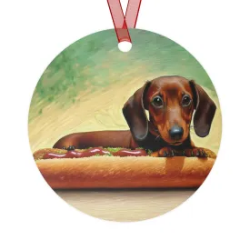 Dachshund  -  Weiner Dog  -  Christmas Tree Metal Ornaments