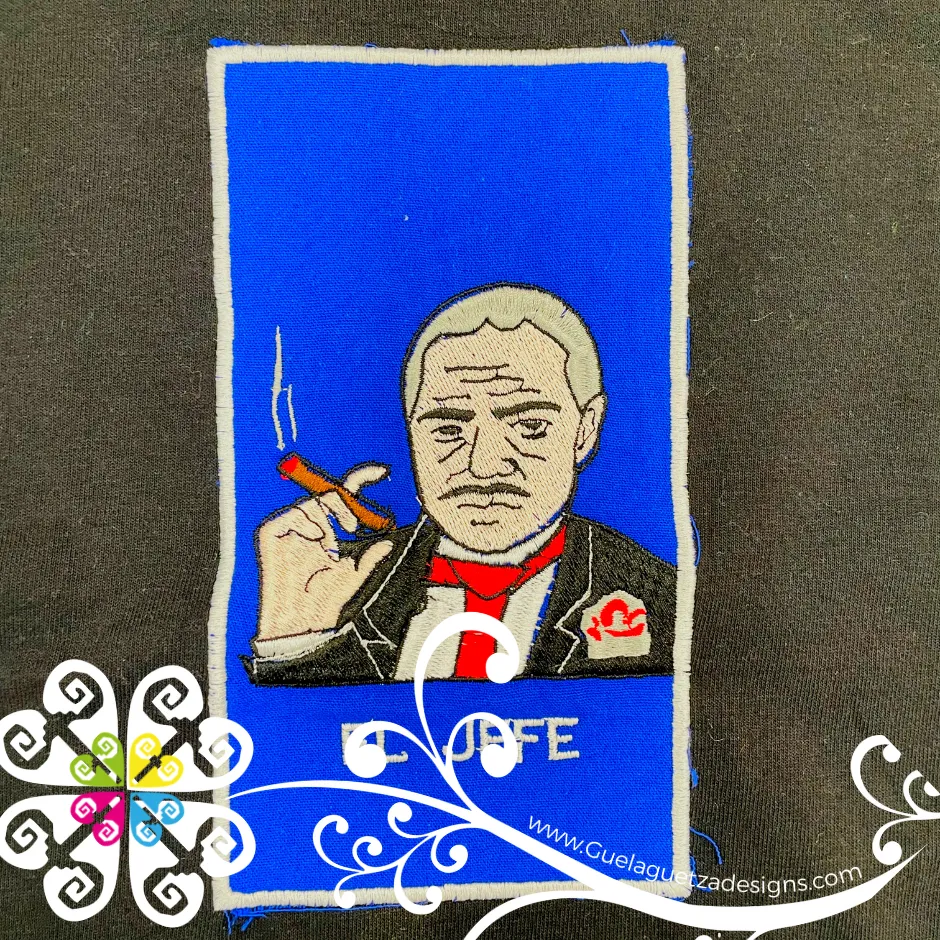 El Jefe Embroider Tee - Loteria Shirt
