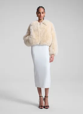 Esme Embellished Faux Fur Jacket