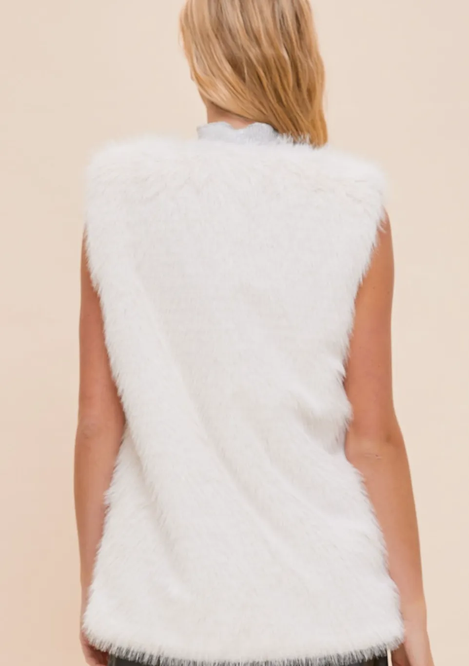 FAUX FUR VEST JACKET Ivory or Mocha