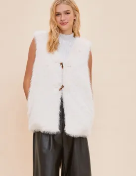 FAUX FUR VEST JACKET Ivory or Mocha