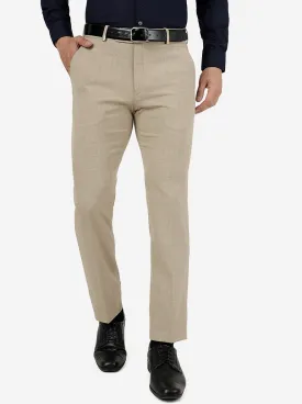 Fawn Solid Slim Fit Formal Trouser | JB Studio