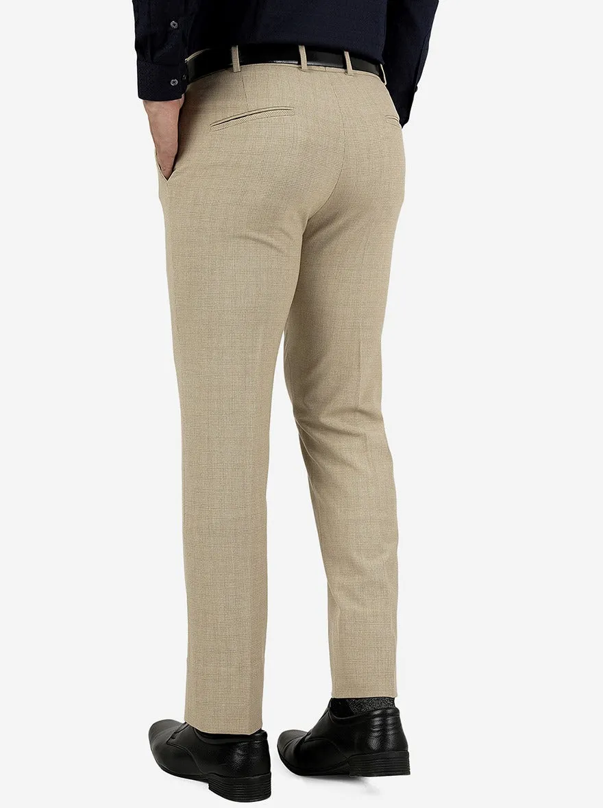 Fawn Solid Slim Fit Formal Trouser | JB Studio
