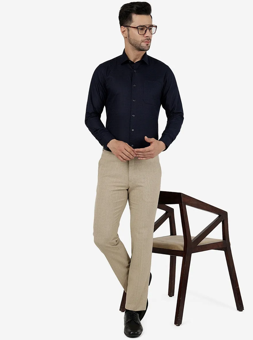 Fawn Solid Slim Fit Formal Trouser | JB Studio