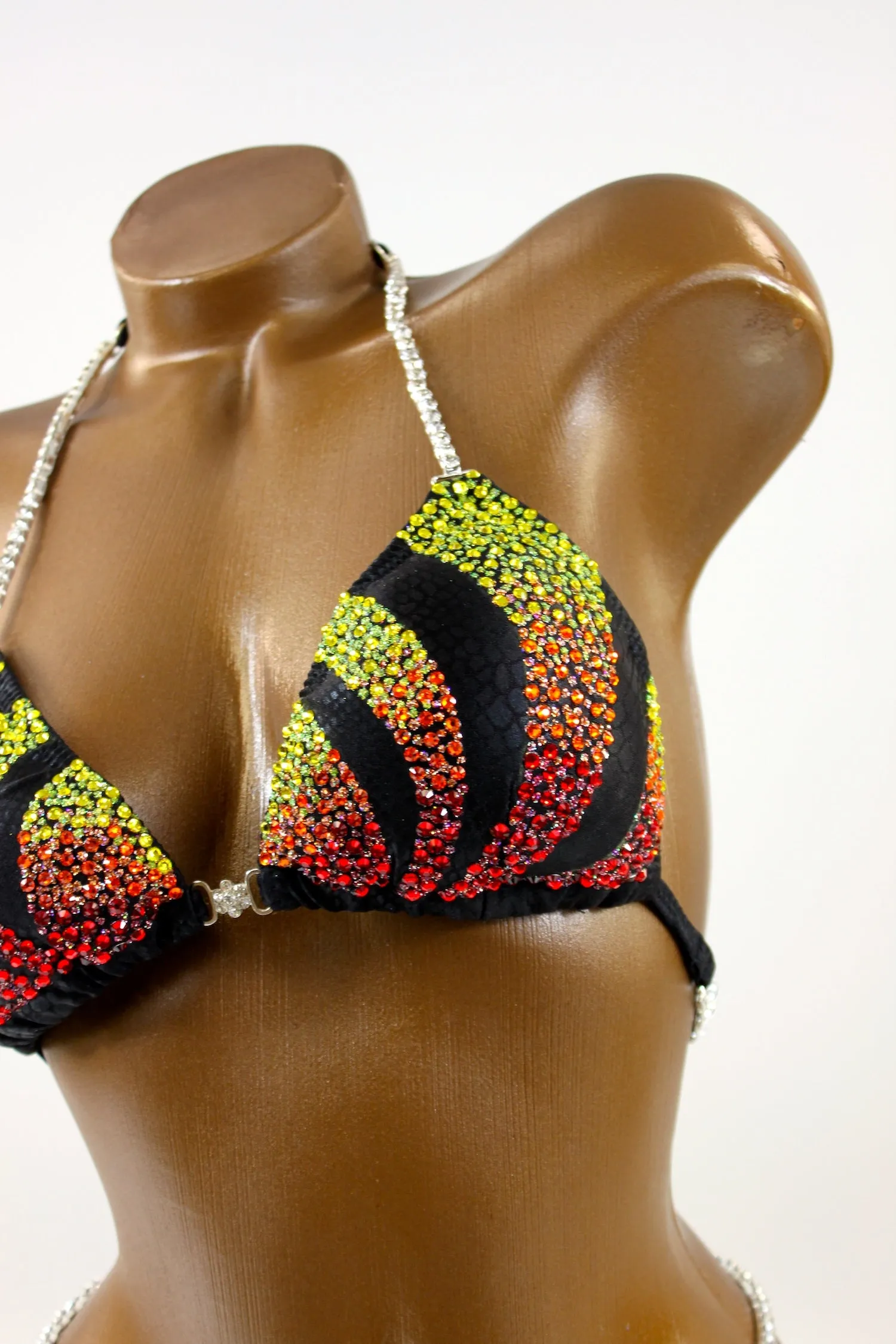 Flaming Curves Metallic Spandex Bikini Suit