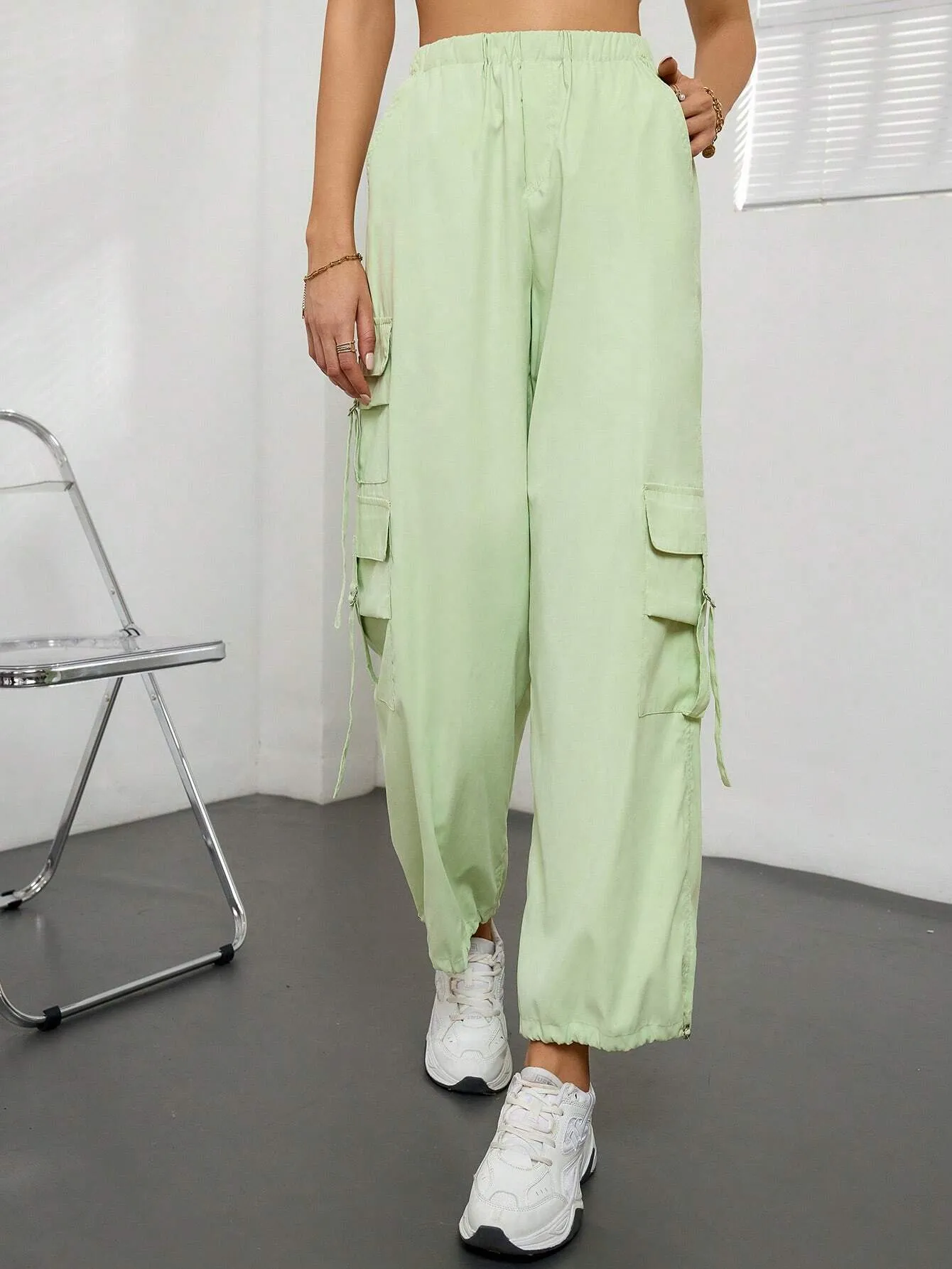 Flap Side Pocket Side Cargo Pants