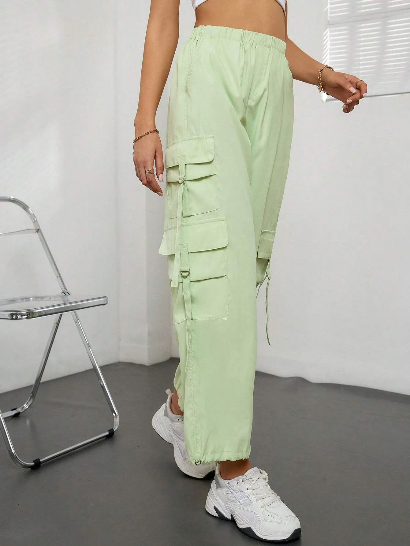 Flap Side Pocket Side Cargo Pants