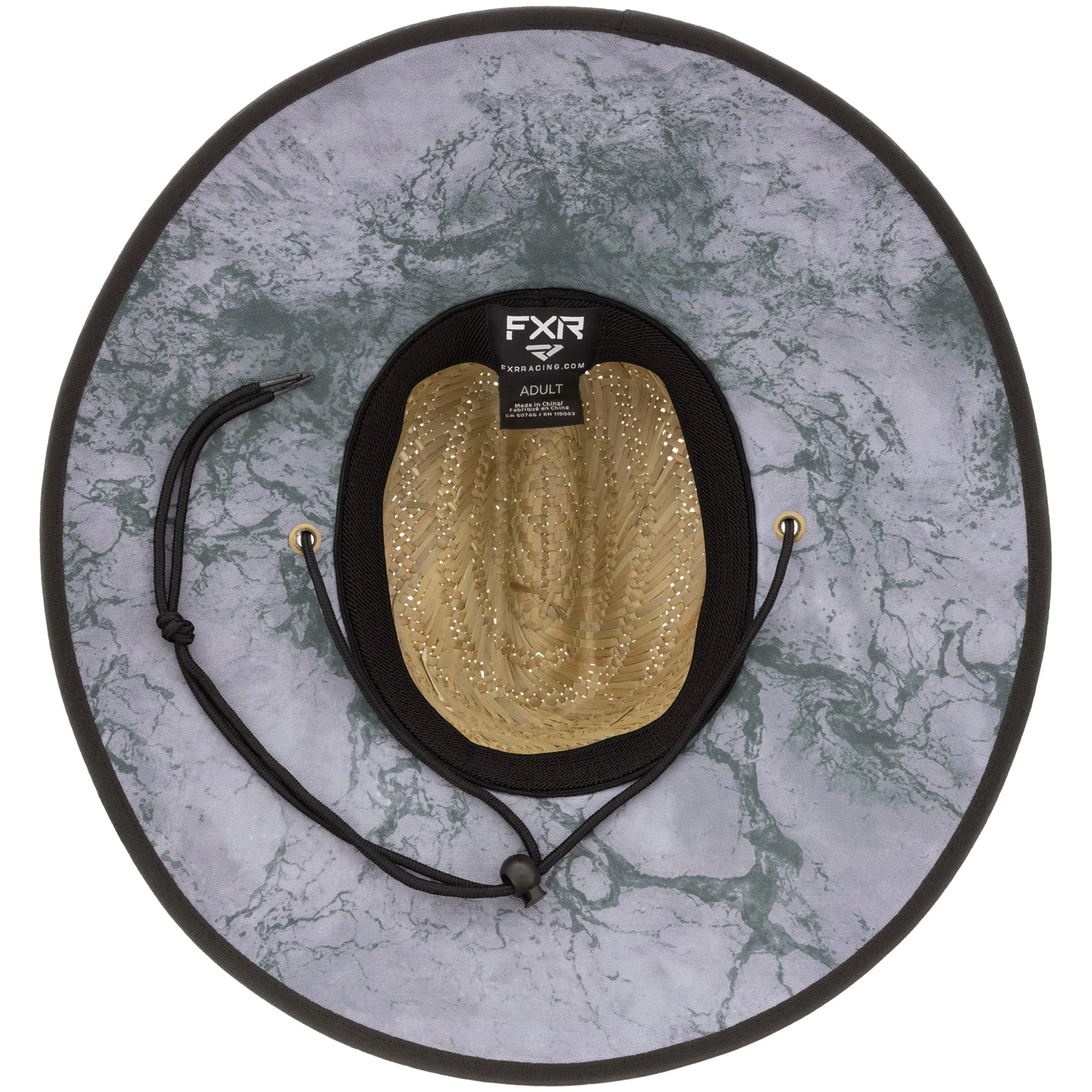 FXR  Shoreside Straw Sun Hat Full Brim Adjustable Chin Strap TPR Front Logo - One Size