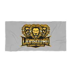 Grey "Sun Gold Lion" Beach Towel