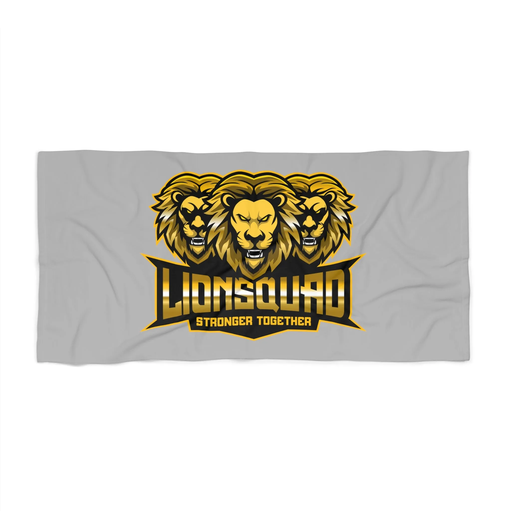 Grey "Sun Gold Lion" Beach Towel