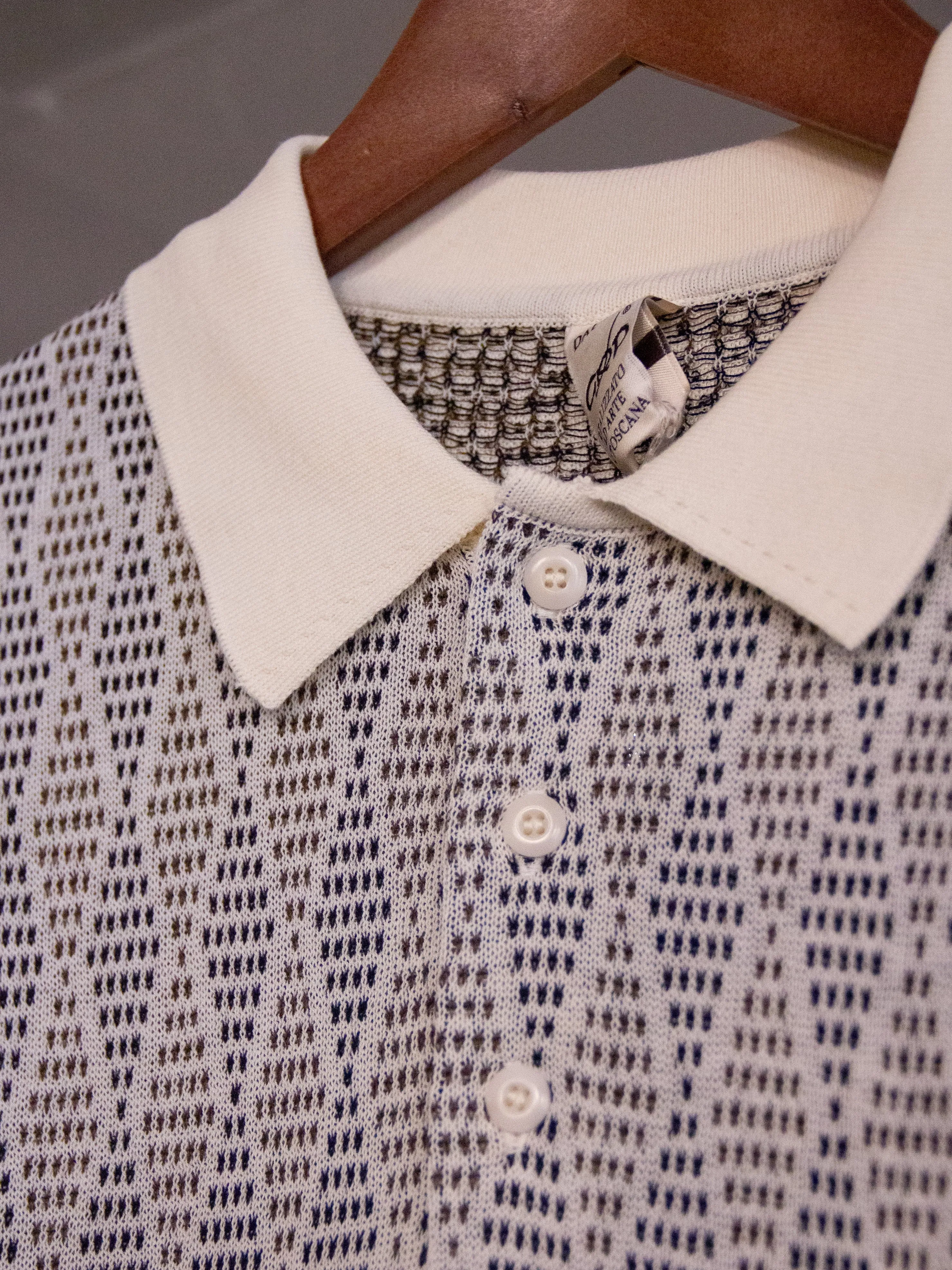 GRP, Polo Short Sleeve, Ecru/ Brown/ Blue