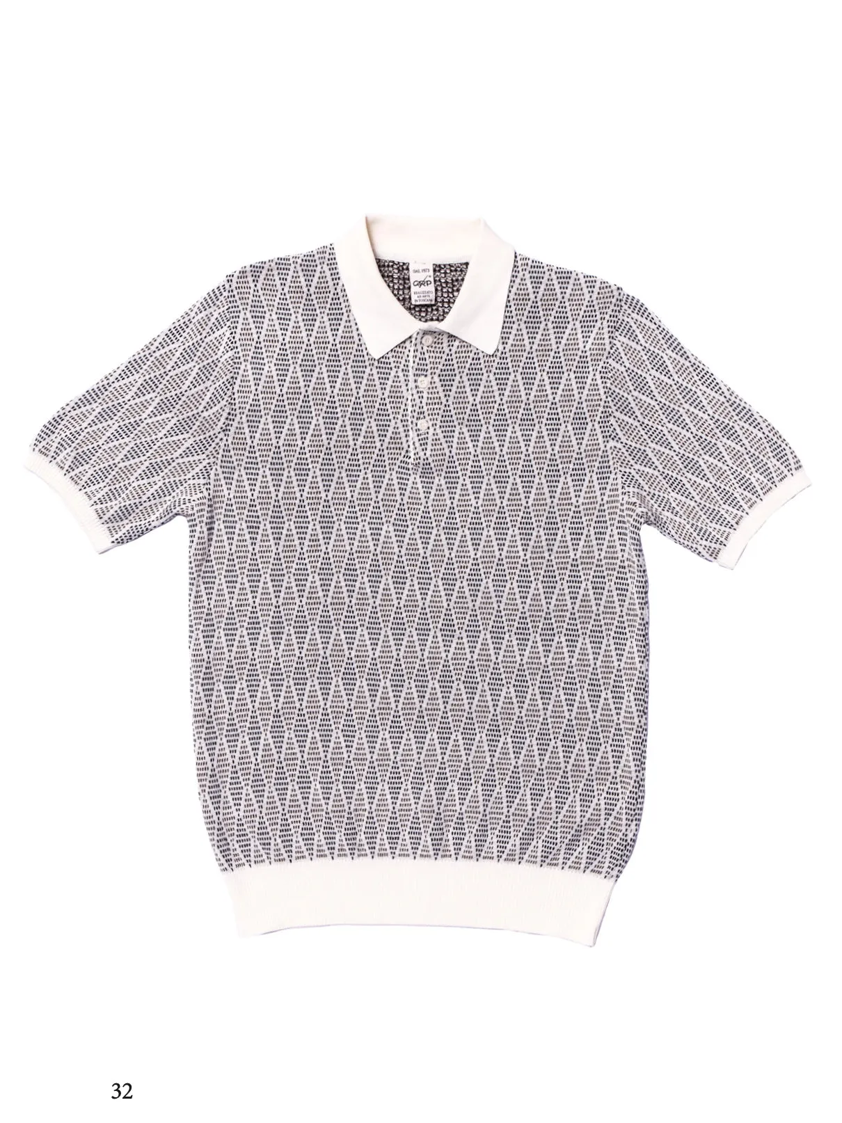 GRP, Polo Short Sleeve, Ecru/ Brown/ Blue