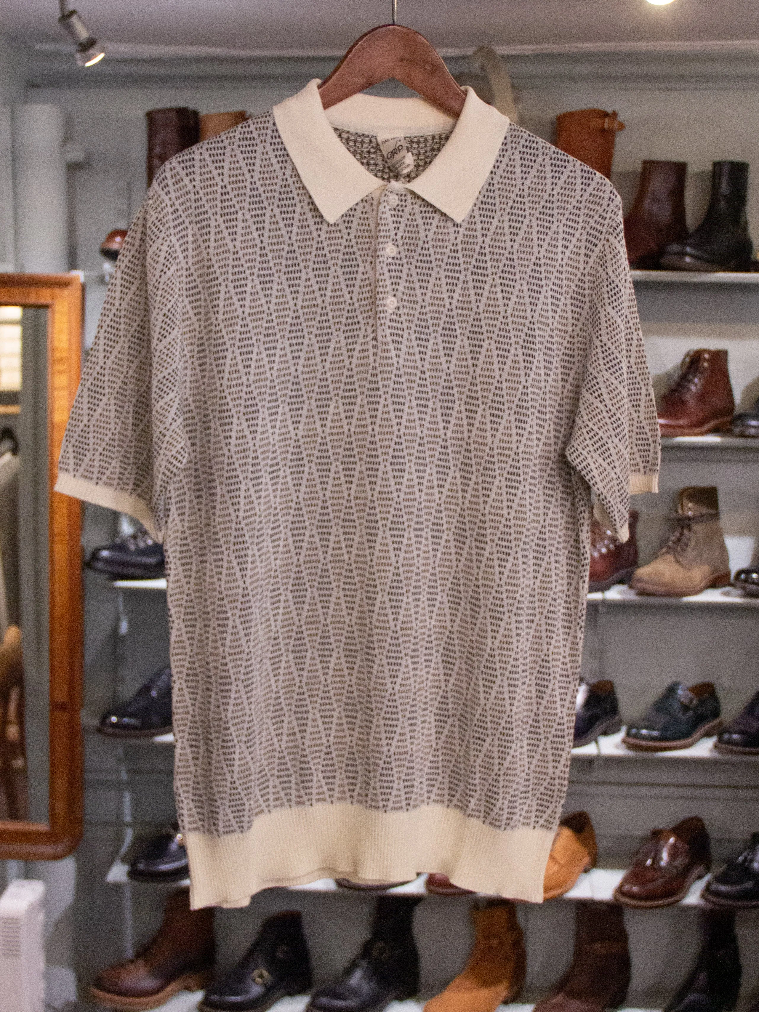 GRP, Polo Short Sleeve, Ecru/ Brown/ Blue