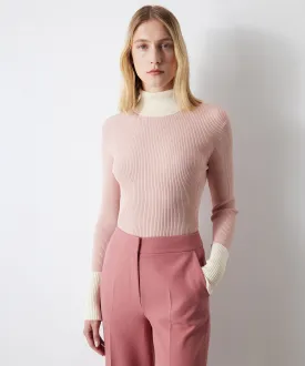 Ipekyol Colorblock Turtleneck Knitwear Powder
