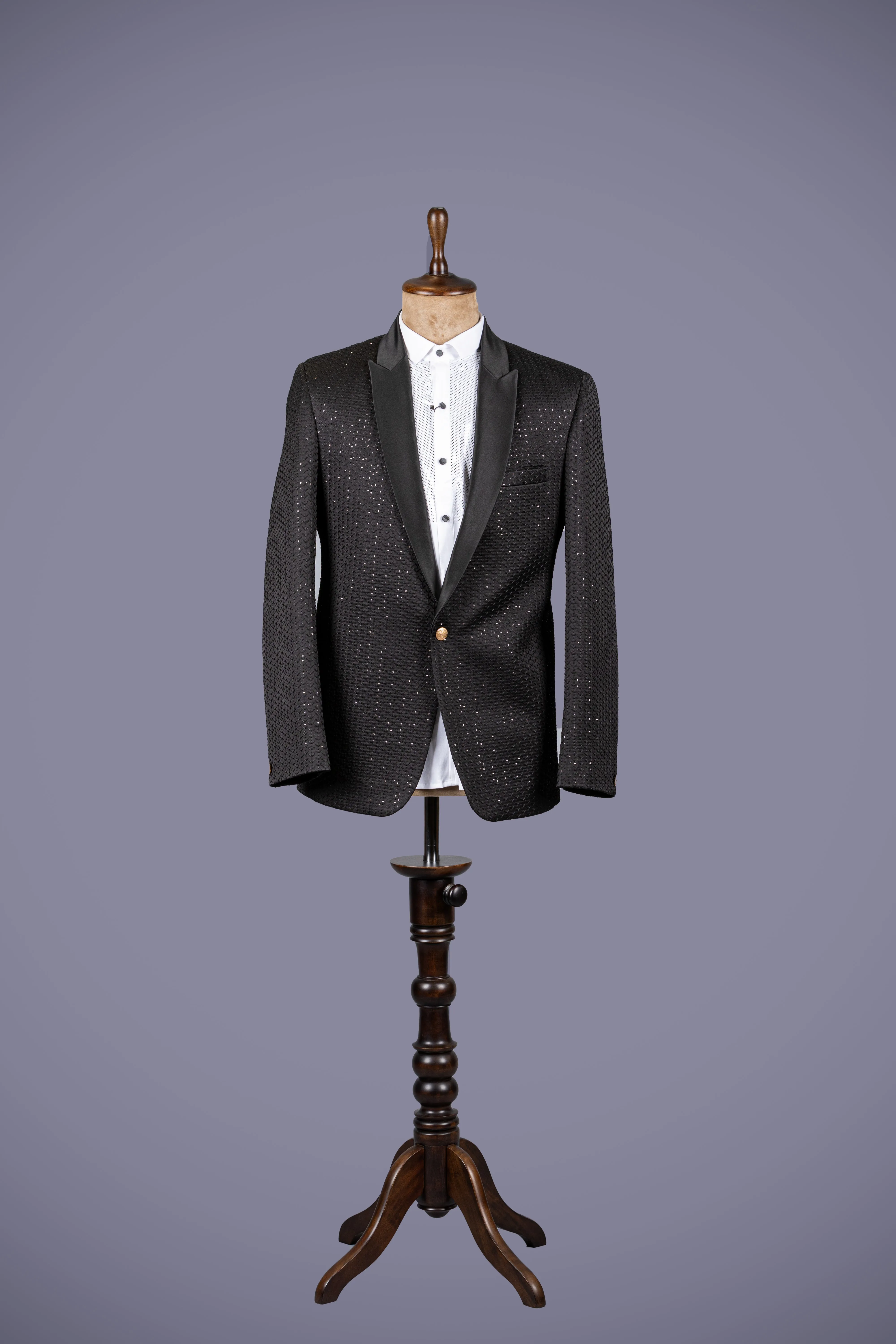Jacquard Tuxedo with Satin Accents