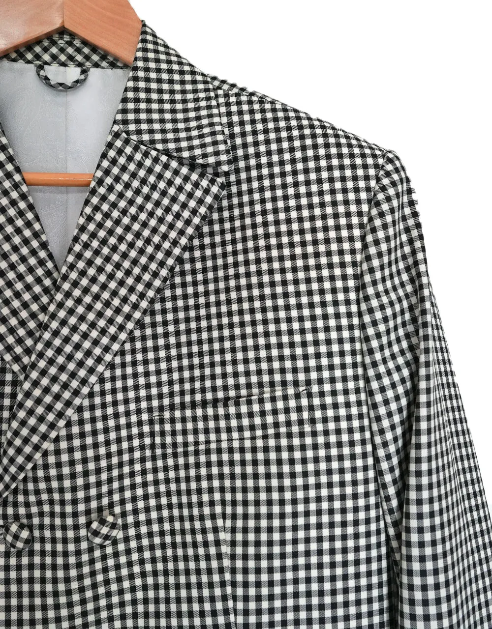 Long Suit | Black and White Gingham Check Double Breasted Suit