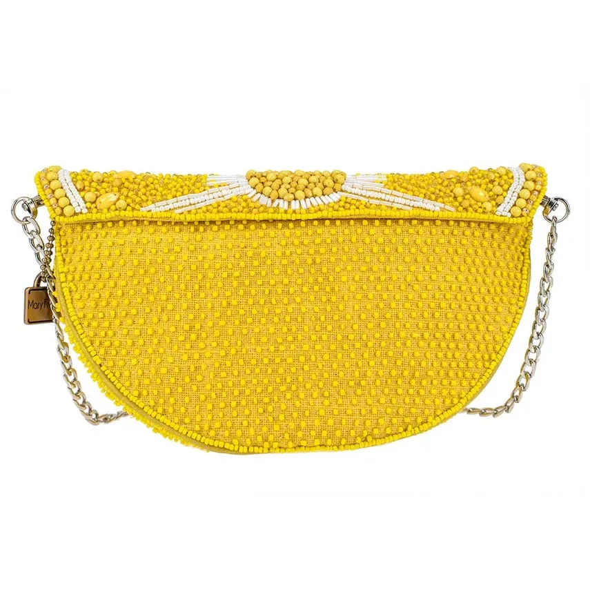 Mary Frances Accessories Tart Beaded Lemon Crossbody Handbag