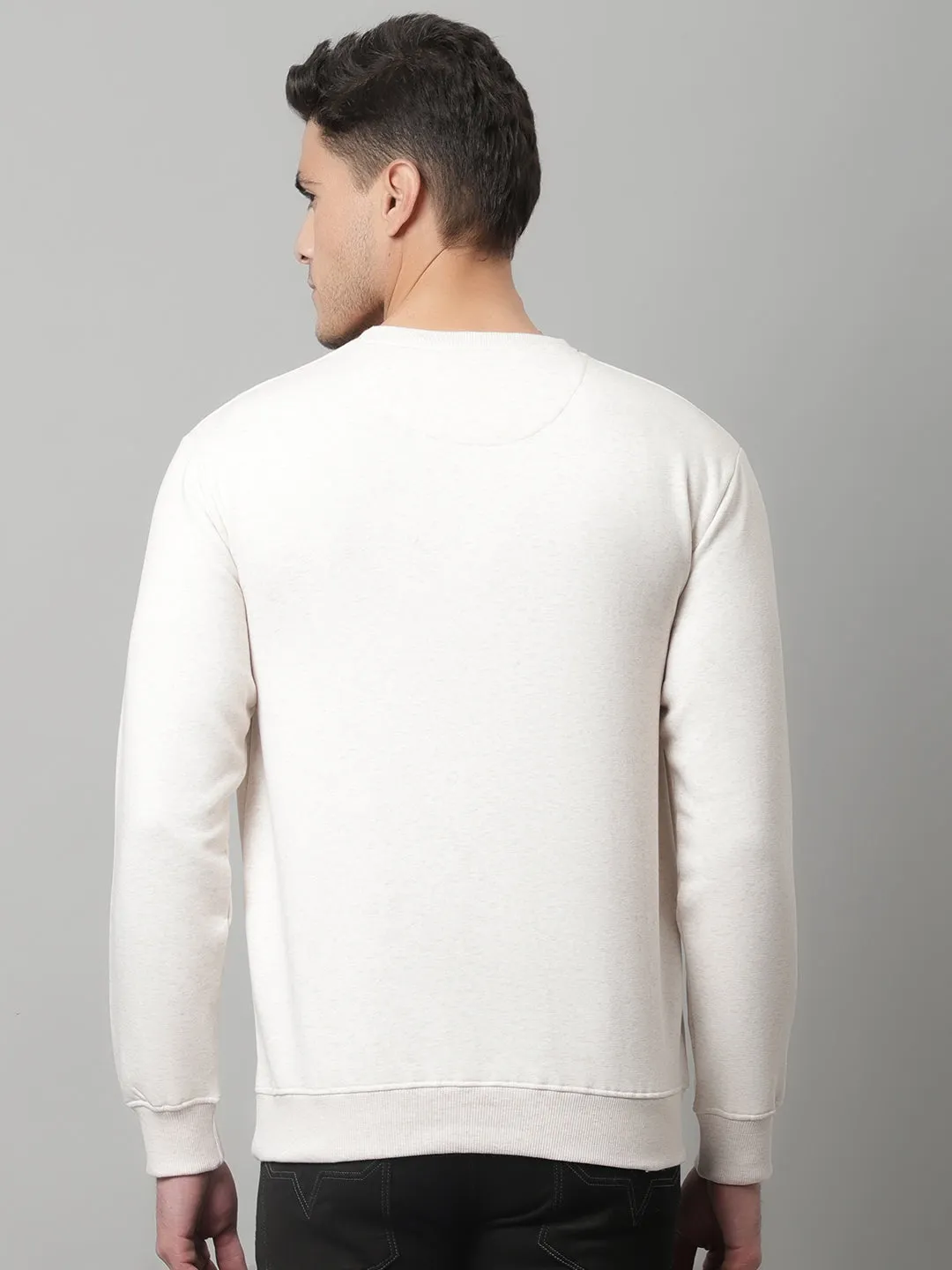 Mens Ecru Melange Sweatshirt