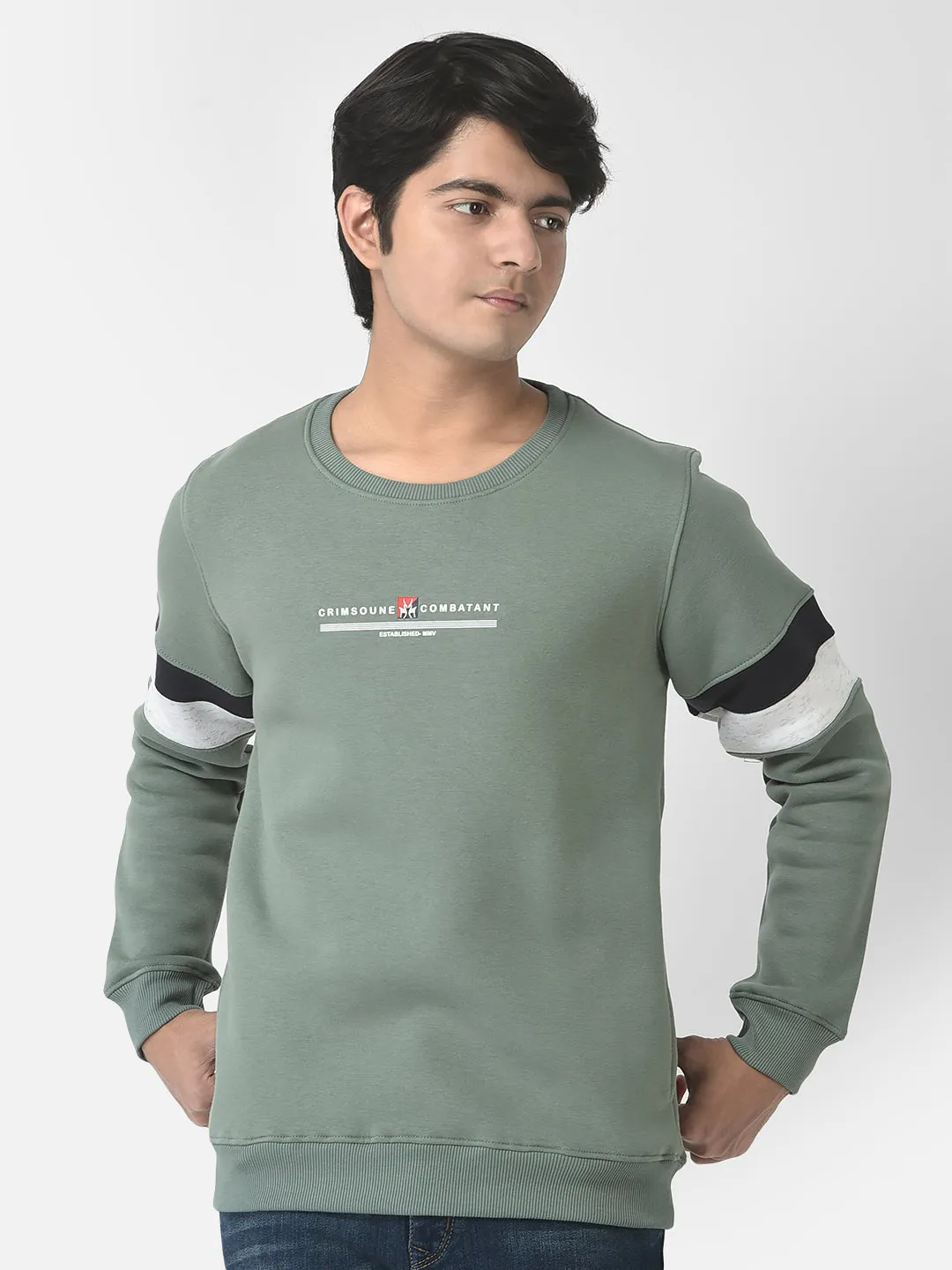 Oil Green Brand Logo Sweatshirt