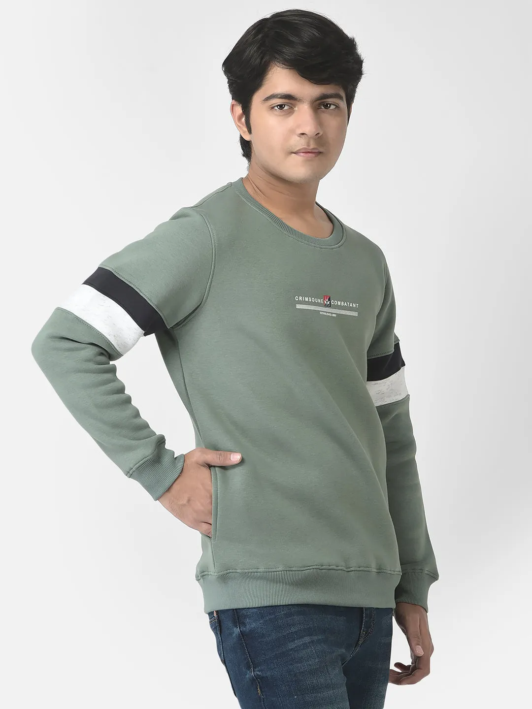 Oil Green Brand Logo Sweatshirt