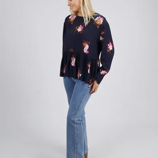 Posy Floral Blouse - Navy