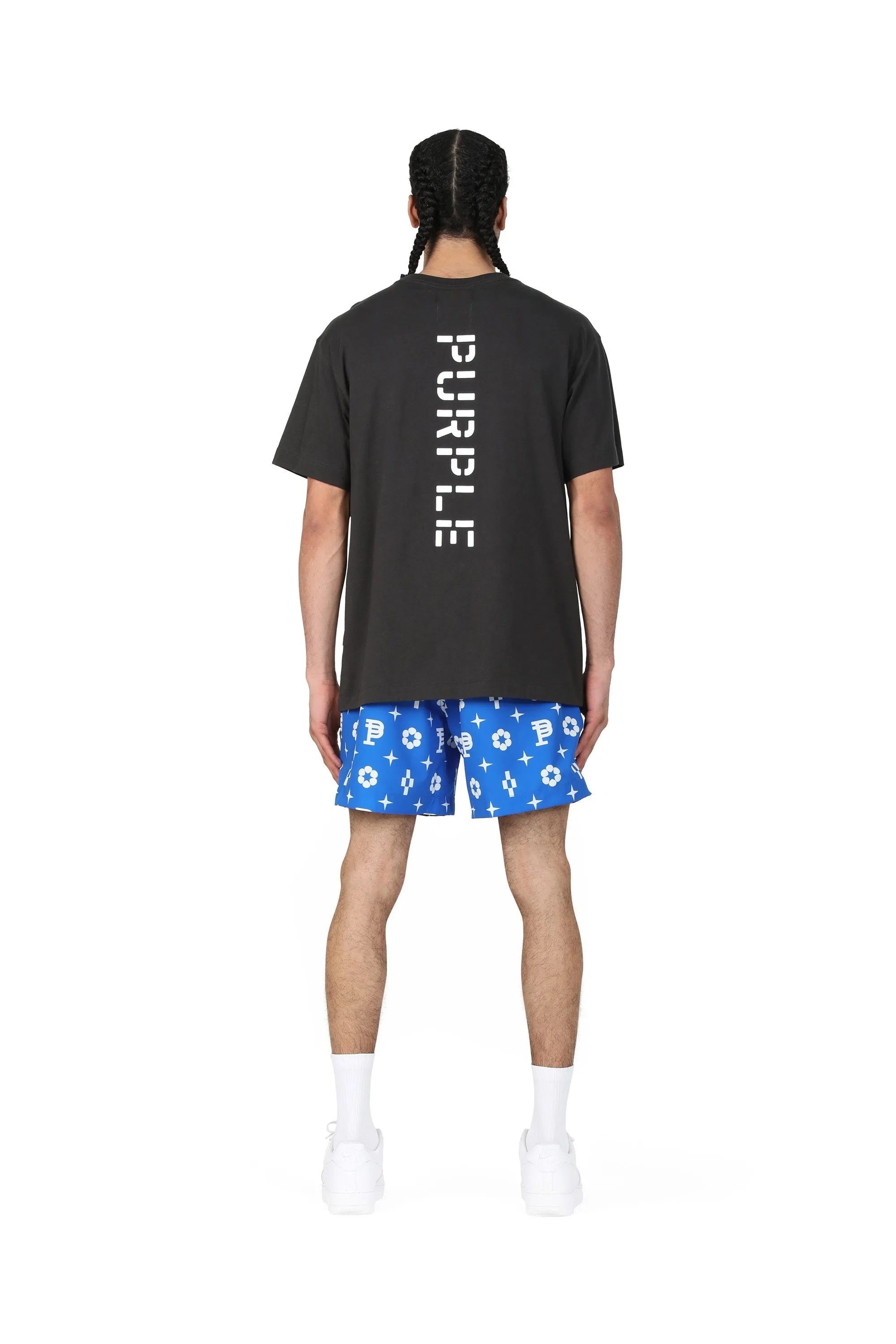 Purple brand blue monogram swim shorts
