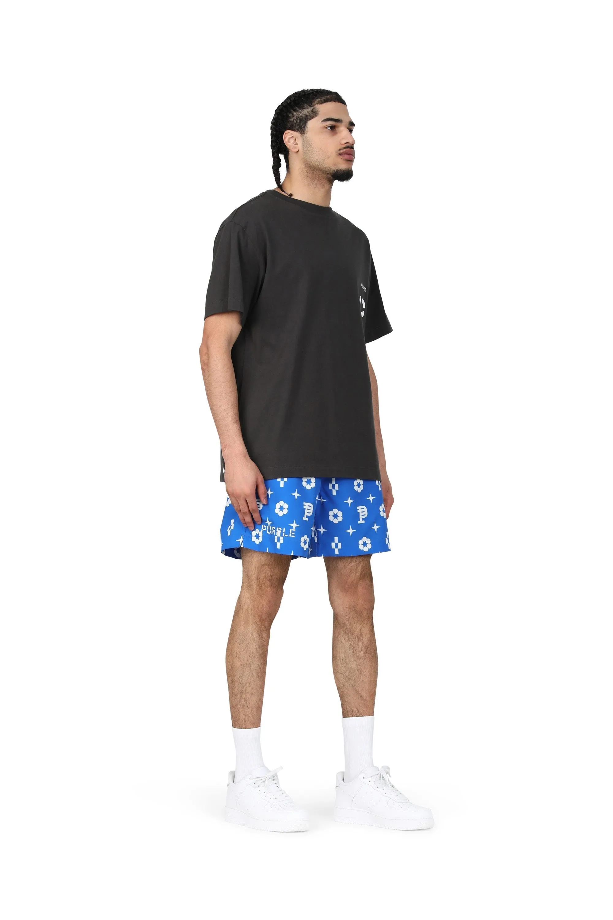 Purple brand blue monogram swim shorts