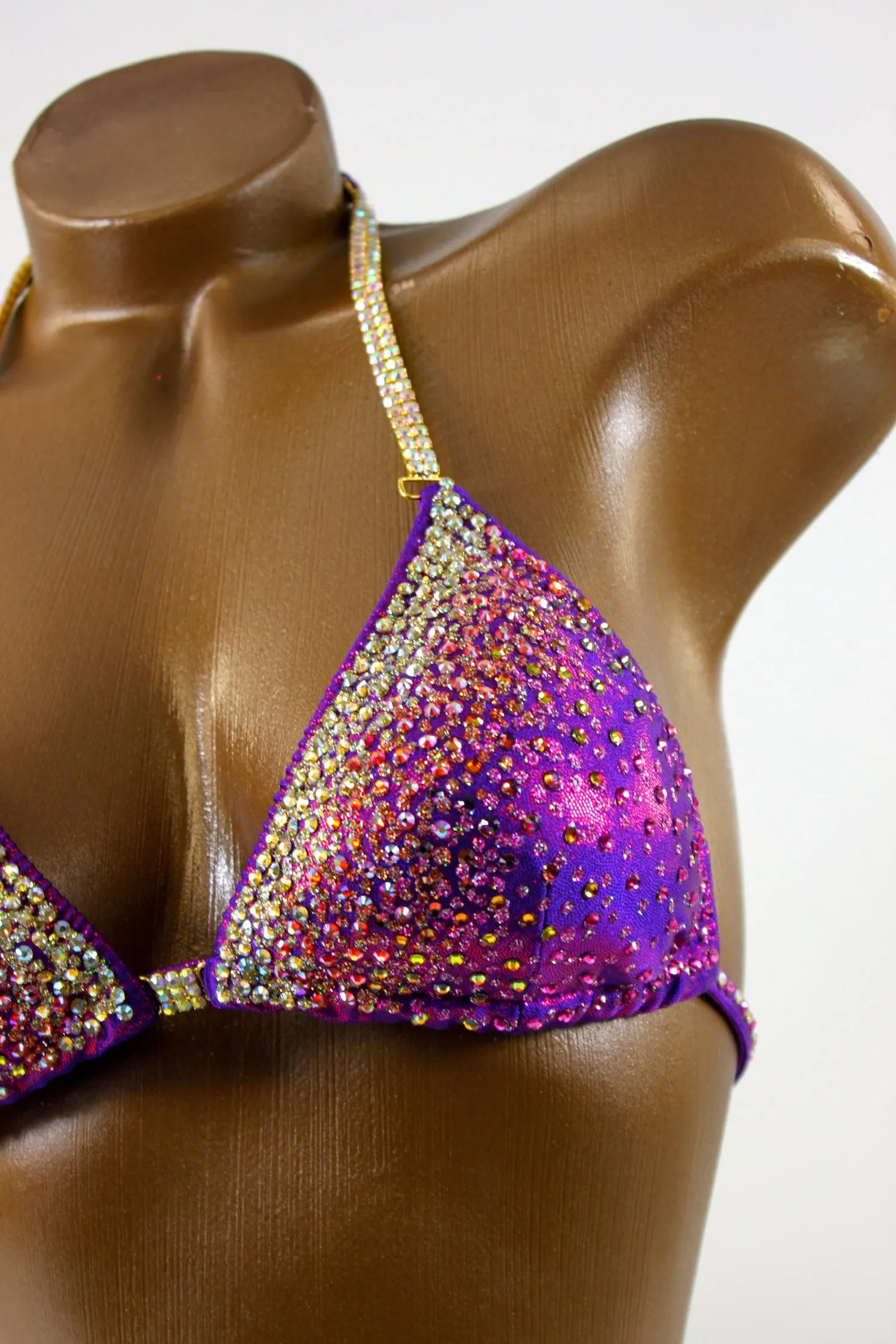 Purple Gold Figure Competition Suit
