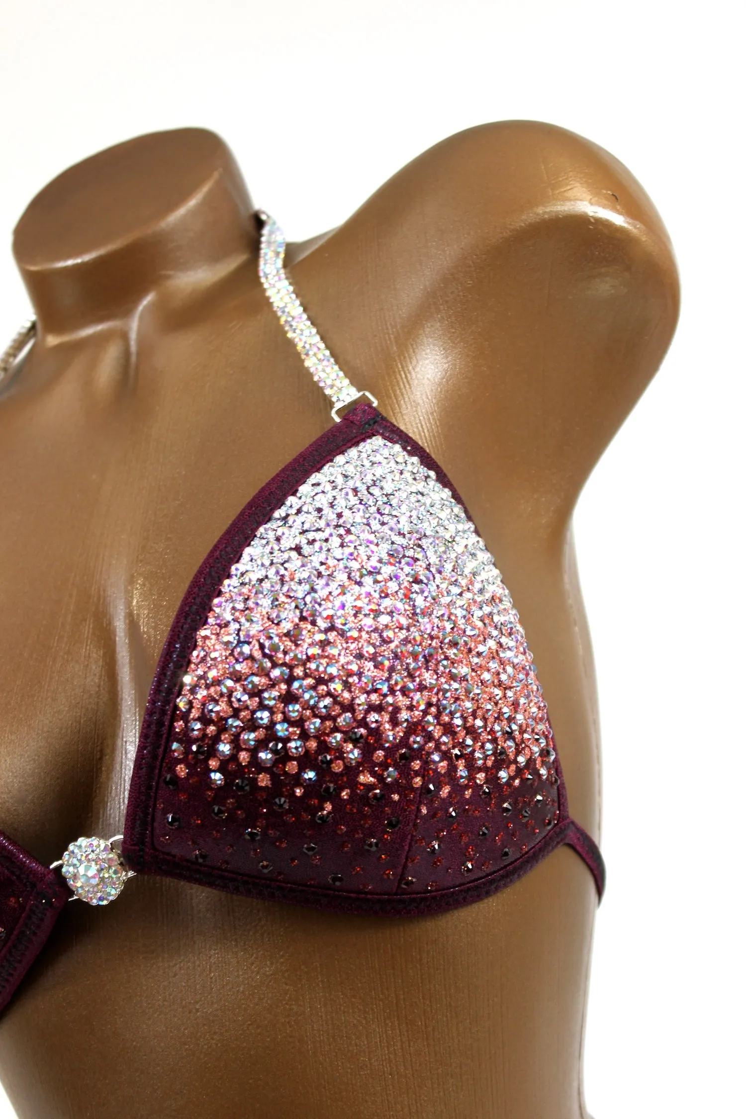 Sparkling Burgundy/Rose AB Bikini Suit