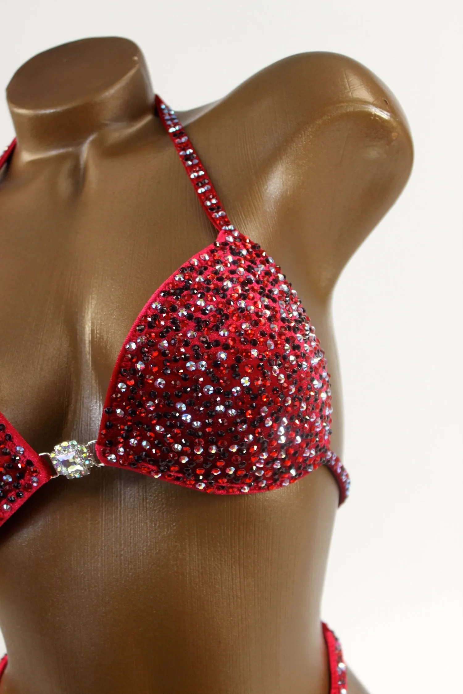 Sparkling Red Velvet Figure Competition Suit