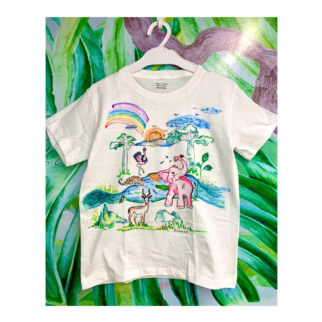 Wild by the Waterhole (Elephant) - DIY Color-it-ful T-shirts